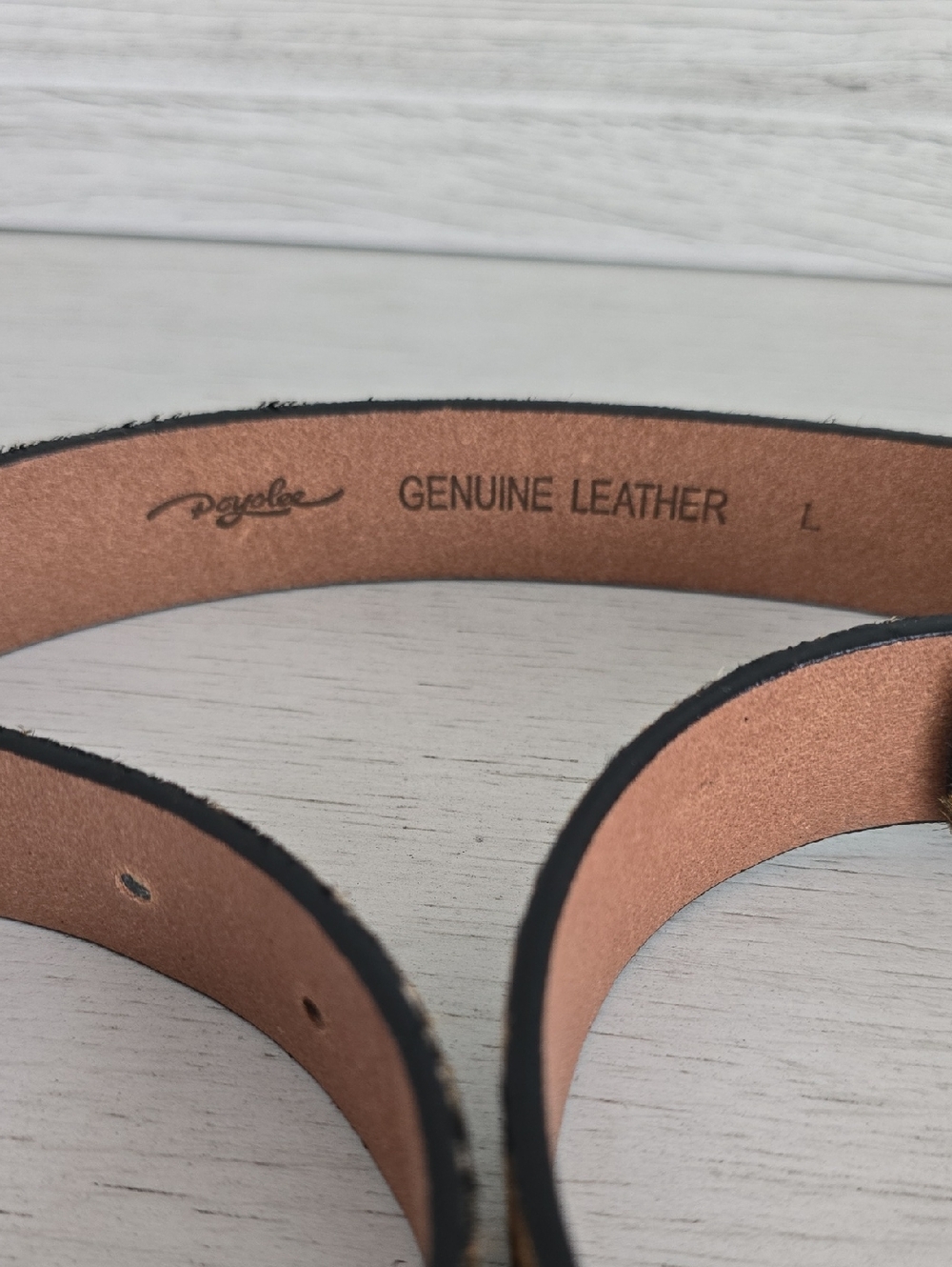 Leopard Print Calf Hair Leather Belt - L - Picture 3 of 4